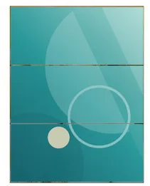 Three landscape panels stacked vertically to form a tall portrait video wall showing one continuous picture